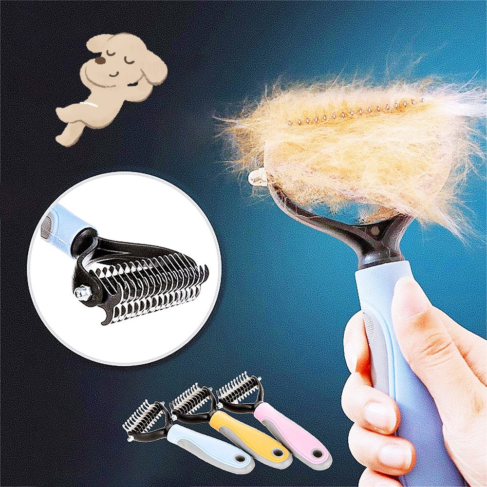 Stainless Double-sided Pet Brush Hair Removal Comb For Grooming