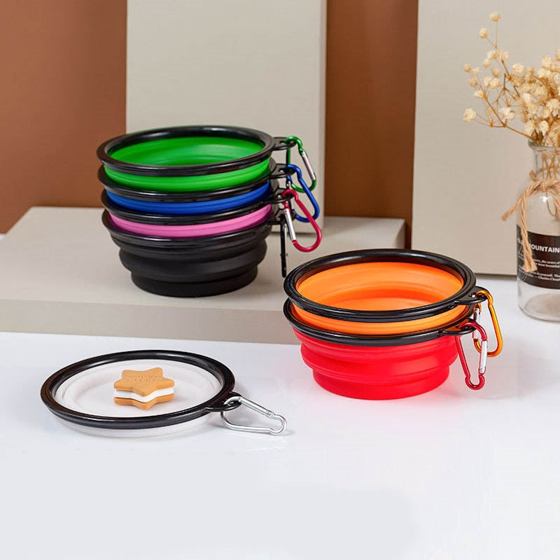 Large Collapsible Dog Pet Folding Silicone Bowl Outdoor Travel 350/1000ml