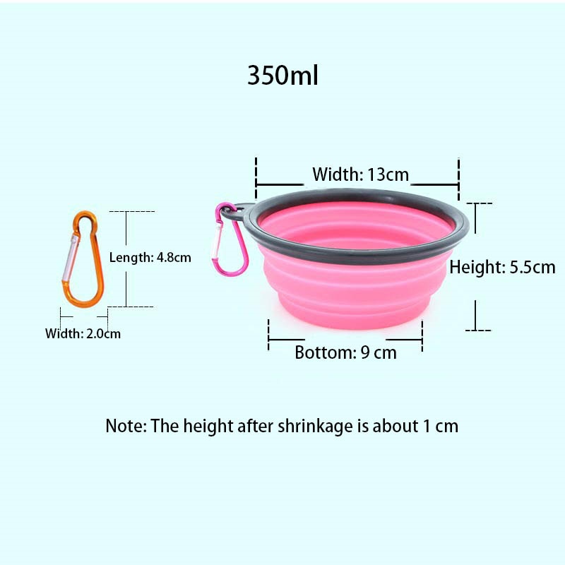 Large Collapsible Dog Pet Folding Silicone Bowl Outdoor Travel 350/1000ml